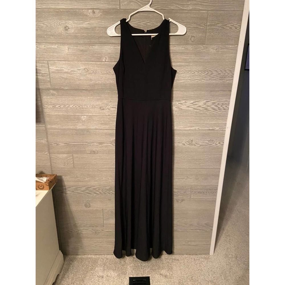 J.Crew Black V-Neck Sleeveless Maxi Dress‎ Formal Evening Gown Size 2